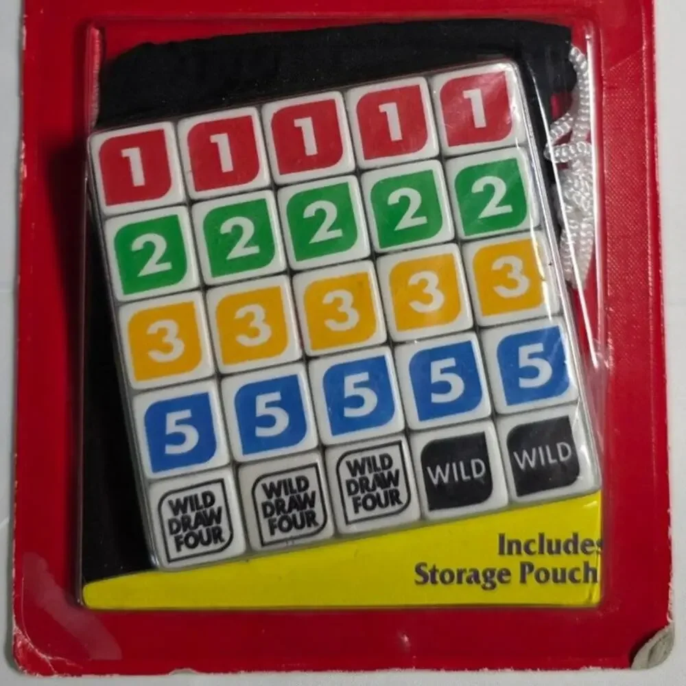 NEW Vintage 1996 Matel UNO Dice Game Storage Pouch Family Fun Kids Multi Player